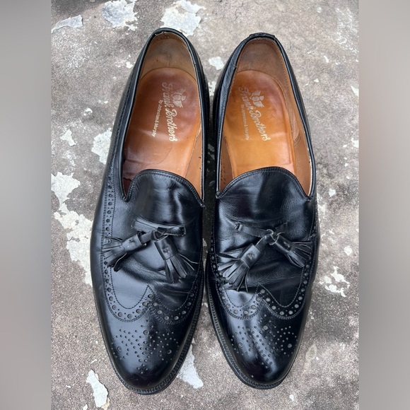 Frank Brothers Slip-On Black Leather Tassel Loafers Mens Sz 10.5 VTG Made In USA main image 9